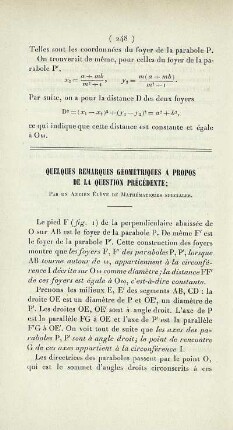 Quelques remarques géométriques a propos de la question précédente.