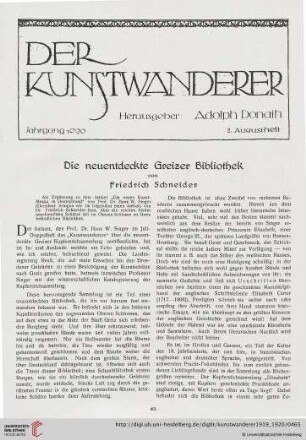 1: Die neuentdeckte Greizer Bibliothek