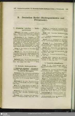 E. Deutsches Recht (Rechtsgeschichte und Privatrecht)