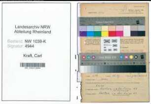 Entnazifizierung Carl Kraft , geb. 01.10.1898 (Maskenbildner)