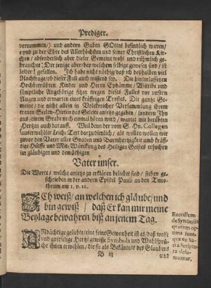 [Textus] Epistel Pauli an den Timotheum am I. v. 12.