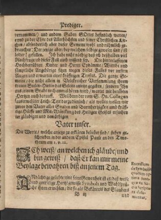 [Textus] Epistel Pauli an den Timotheum am I. v. 12.