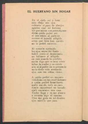 El huerfano sin hogar
