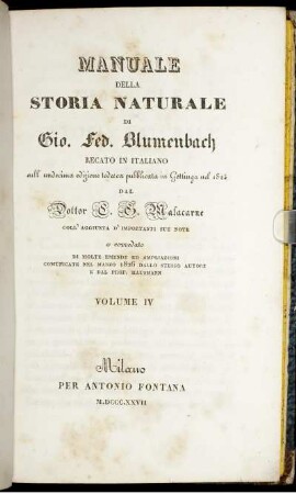 4: Manuale Della Storia Naturale, Volume 4