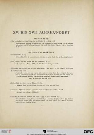 XV. Bis XVII. Jahrhunderts (Nr. 1-335)