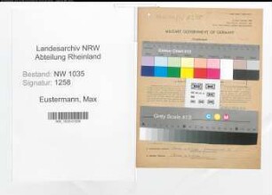 Entnazifizierung Max Eustermann , geb. 17.06.1902 (Bergwerksdirektor)