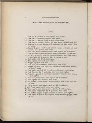 Osservazioni Meteorologiche del Novembre 1878.