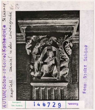 Autun: Kathedrale Saint-Lazare, Kapitell, Daniel in der Löwengrube