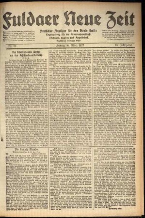 Ausgabe vom Freitag, den 10. März 1922.