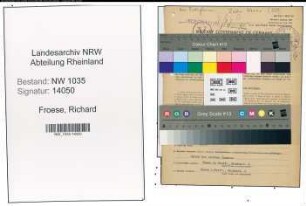 Entnazifizierung Richard Froese , geb. 08.03.1903 (Steiger)