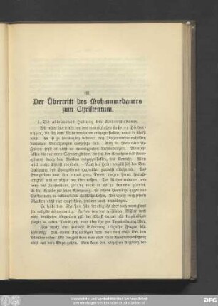 1. Die ablehnende Haltung der Mohammedaner.