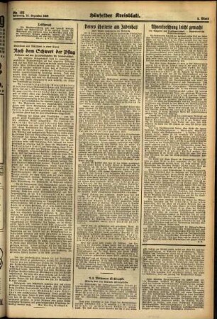 Zweite Ausgabe vom Mittwoch, den 21. Dezember 1938.