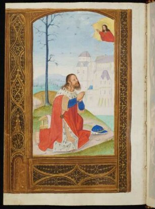 Miniatur (König David im Gebet) mit Architekturrahmen
