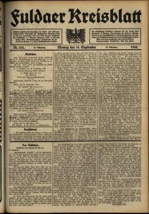 Ausgabe vom Montag, den 19. September 1910.