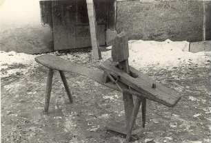 Hobelbank aus Kreckwitz : Hausrat - Hausarbeit. Ort: Krakecy / Kreckwitz. Hobelbank
