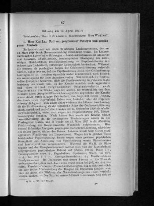 Sitzung am 10. April 1917.