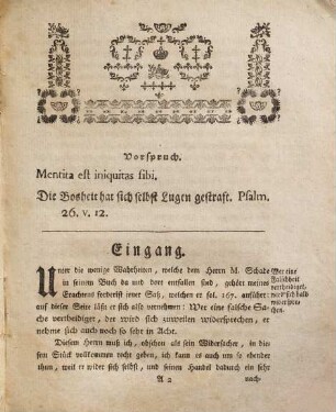 Frag, ob der Herr M. Schade, da er das päpstliche Kirchenregiment neu und ganz neu zu machen gesucht, dasselbe nicht werkthätig recht alt und uralt gemacht habe : Wider eben diesen u. d. theolog. Fak. zu Erlangen in den heiligen Osterfeyertagen beantwortet