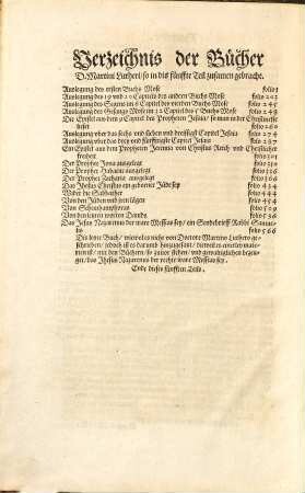 Der ... Teil der Bücher D. Mart. Luth. ..., 5. ... darinnen begriffen sind die Auslegung vber das erste Buch, vnd folgend vber etliche Capitel der andern Bücher Mose, Auch vber etliche Propheten ...