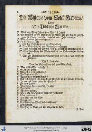 Die Historie vom Volck GOttes, Oder Die Biblische Historie.