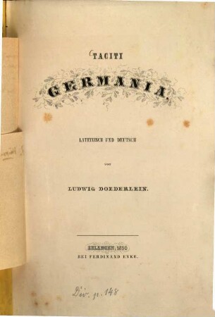 Taciti Germania : lateinisch und deutsch