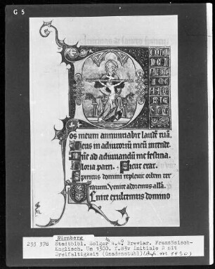 Breviar — Initiale D mit der Trinität, Folio 83verso