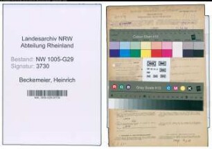 Entnazifizierung Heinrich Beckemeier , geb. 11.05.1890 (Bahnsekretaer)