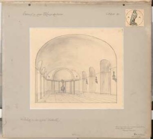 Kriegsakademie Schinkelwettbewerb 1911: Blick in die äußere Vorhalle. Perspektivische Ansicht