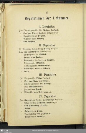 Deputationen der I. Kammer