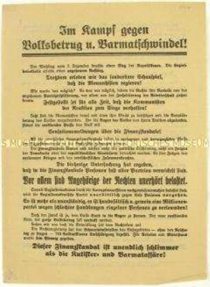Flugblatt der SPD gegen die neue Reichsregierung und Aufruf zum Beitritt