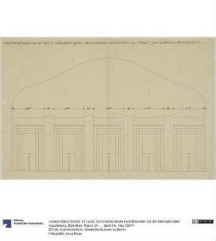 St. Louis, Sommersitz eines Kunstfreundes auf der internationalen Ausstellung, Bibliothek, Raum 24, Aufriss der Nordwestwand