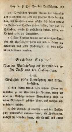 Sechstes Capitel. Von der Verknüpfung der Attributiven erster Klasse und den Substantiven