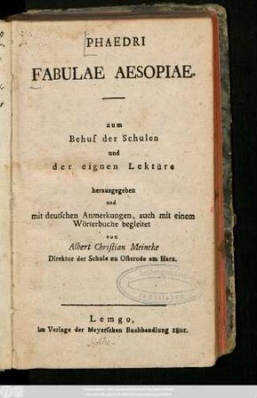 Phaedri Fabulae Aesopiae