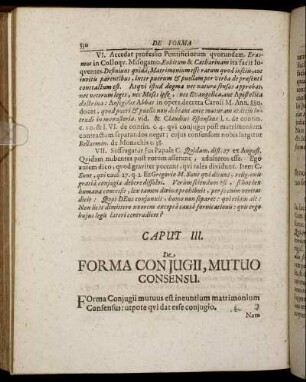 Caput III. De Forma Conjugii, Mutuo Consensu.
