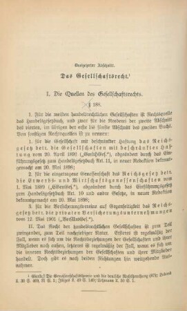 Dreizehnter Abschnitt. Das Gesellschaftsrecht