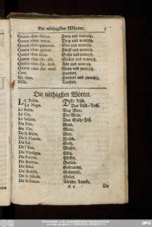 Die nöthigsten Wörter.
