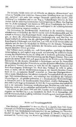 Rezensionen und Hinweise : Rechts- und Verwaltungsgeschichte