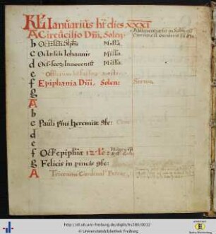 (5v - 17r) Liturgischer Kalender.