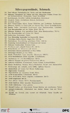 Silbergegenstände, Schmuck (Nr. 195-265)