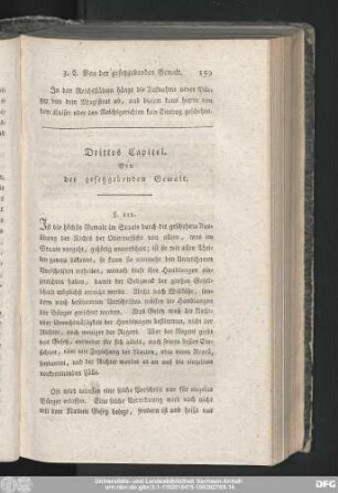 Drittes Capitel. Von der gesetzgebenden Gewalt.