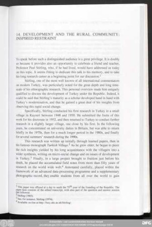 14. Development And The Rural Community: Inspired Restraint