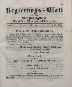 Nr. 7 : 14. Mai 1861