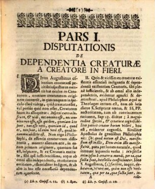 Triplex Dependentia Creaturae A Creatore In Fieri, Conservari Et Operari