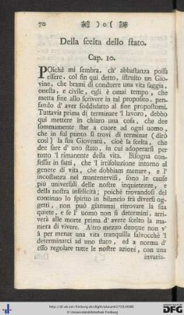 10. Della scleta dello stato.