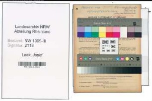 Entnazifizierung Josef Van Laak , geb. 22.03.1895 (Landwirt)