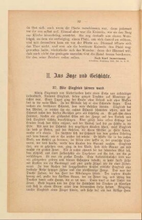 II. Aus Sage und Geschichte