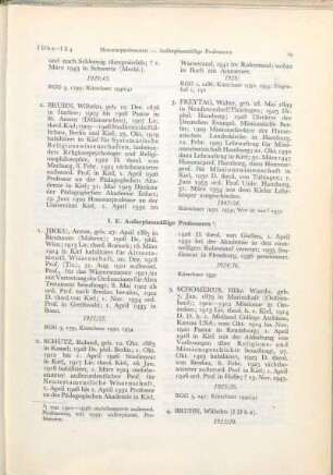 I. E. Außerplanmäßige Professoren