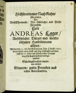 Höchstverdienter Nach-Ruhm