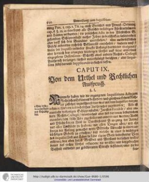 Caput IX. Von dem Urthel und Rechtlichen Ausspruch