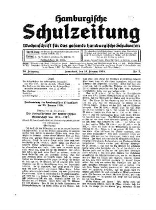 Die Kriegsfürsorge der hamburgischen Lehrerschaft von 1914-1917 : (Fortsetzung)