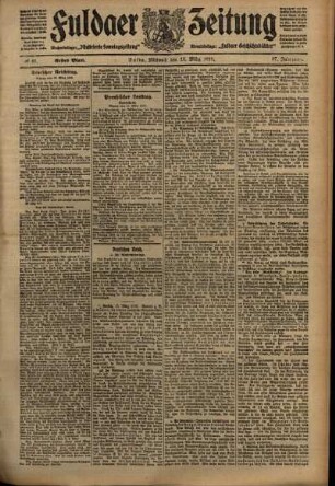 Erste Ausgabe vom Mittwoch, den 16. März 1910.
